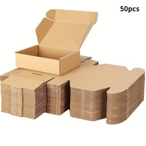TEMU 50개 크래프트 종이 선물 상자, 