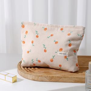 TEMU K2Y 캐주얼 메이크업 백, 베이지 플로럴 플란넬 대용량 휴대용 립스틱 & 브러시 정리함, 컬러풀 여행용 파우치. 시즌 전환, 크리스마스, 어머니날, 아버지날 선물 필수 아이템