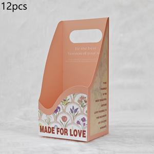 TEMU 12개 세련된 꽃 보관함 - 페이스트 & 생생한 꽃 장식, 결혼식, 생일, 데이, 어머니의 날에 완벽, 축제 선물 장식, 결혼 선물 장식 | 페이스트 꽃 장식 | 내구성 있는 종이 바구니, 꽃 선물 바구니