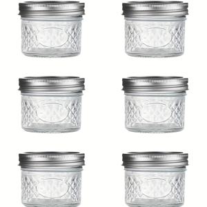 TEMU 은색 뚜껑이 달린 3.52oz 메이슨 병, 6/12/18개입 유리 통조림병 100ml 젤리병, 꿀, 잼 보존, 이유식, 파티 및 결혼식 답례품용