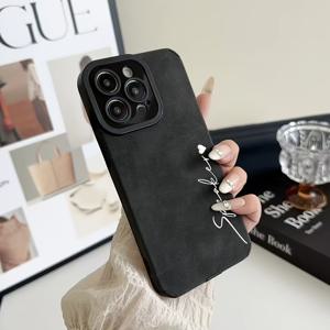 TEMU 아이폰 17 16 15 14 13 12 11 프로 맥스 맞춤형 이니셜 네임 폰 케이스 - 럭셔리 소프트 램스킨 인조 가죽 충격 방지 범퍼 3D 각인 커버 17 16 15 14 플러스