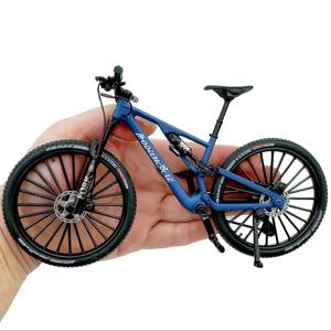 TEMU 아연 합금 산악 자전거 모델 - 사무실 및 홈 데코용 리얼리스틱 블루/블랙 수집품 미니어처 자전거, 내후성 장인 기술, 사이클리스트 & 수집가를 위한 완벽한 선물(14세 이상), 전원 불필요, 컬렉터 아이템 | 석양 배경 디스플레이 | 상세한 공예