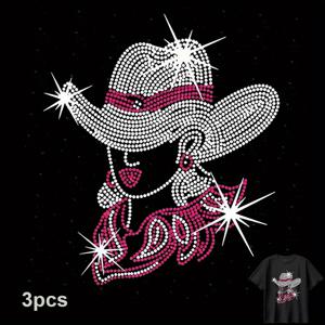 TEMU 3개 핑크 빈티지 걸 3D 열전달 아이언온 패치, 고화질 패턴 절단 가능, 무봉제 고품질 소재, 백팩/베개/바지/소파 커버용, 초보자도 쉬운 사용, 내구성 강함, 탈색 방지 - 데님 모자와 토끼 만화 디자인 이미지