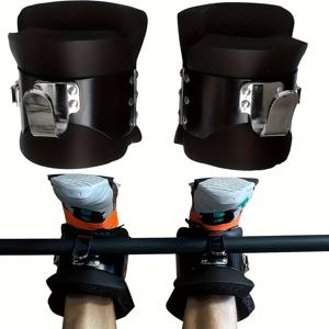 TEMU 피트니스 인버전 부츠 한 켤레, 반중력 인버전 트레이닝 부츠, 폼 인버전 부츠, 180kg 지원, 블랙 폼 및 스틸 행잉 부츠, 조절 가능한 버클 스트랩, 내구성, 복근 강화 훈련, 윗몸 일으키기, 근력 훈련, 풀업 및 복근 운동에 적합, 등 스트레칭, 코어 강화 및 휴식, 헤비 메탈 후크 및 안전 잠금 장치, 편안한 디자인, 홈 짐 운동에 적합