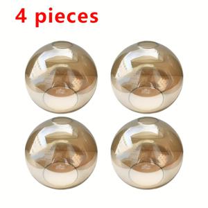 TEMU 4개 세트 라운드 유리 램프 쉐이드, 심플한 호박색, 상단 및 하단 개방형 글로브 쉐이드, 다이닝 바 거실 침실 장식용 교체용 램프쉐이드