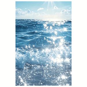 TEMU 1pc 프레임리스 스파클링 선라이트 해수면 캔버스 포스터 12x18in - 빈티지 프랑스 아트 데코 스타일의 평온한 바다 파도와 금빛 햇살, 내구성 있는 실내/실외 벽 예술, 침실, 거실, 복도, 겨울 및 여름 장식, 복도 장식, 실내 벽 예술 | 평온한 바다 장면 | 내구성 있는 캔버스, 바다 장식