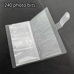TEMU 대용량 투명 플라스틱 사진 앨범 (96/240 사진 슬롯) - 휴대용 직사각형 앨범 (3인치 사진, 아이돌 카드, 영화 티켓 & 홈 데코용)