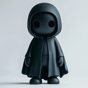 TEMU 귀여운 피규어 - 후드 망토와 감동적인 눈빛의 3D 할로윈 장식품, 내구성 있는 플라스틱 실내/야외용 데코, 전기 불필요, 사계절 활용 가능한 홈&오피스&마당 장식, 파티 소품, 재미있는 디자인, 튼튼한 구조, 홈