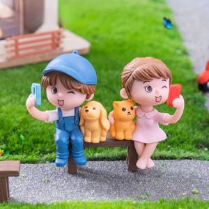 TEMU 3pcs 레진 커플 스타투스 벤치, 미니어처 페어리 가든 가구, 가정 사무실 침실 데스크 장식에 이상적, 완벽한 휴일 선물, 페어리 가든 액세서리