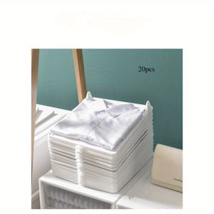 TEMU 삼각형 홈이 있는 20개 화이트 플라스틱 옷장 정리대 접이식 보드 - 청바지, 셔츠, 침구용 공간 절약형 수납 | 내구성 있고 쉽게 접근 가능한 디자인의 침실 & 옷장 정리, 매끄러운 표면