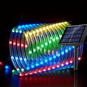 TEMU LED 태양광 파이프 조명 스트링, 야외 8가지 모드 정원 로프 라이트, 장식용 페어리 라이트, 정원, 크리스마스 트리, 결혼식, 파티, 할로윈 휴일 장식 조명에 적합