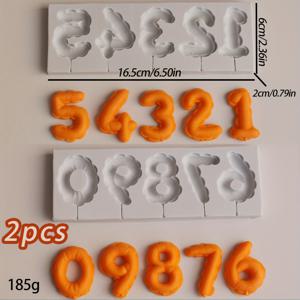 TEMU 2pcs 실리콘 숫자 0-9 3D 인상 펀당 초콜릿 모양, 생일 케이크 장식 DIY 베이킹 수제 공예 홈 장식 및 선물 장식