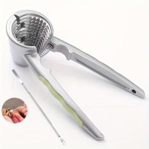 TEMU 2개 알루미늄 합금 너트 크래커 & 씨앗 제거 도구 - 워너츠, 밤, 헤이즐넛, 소나무 견과류용 인체공학적 손잡이 및 유량 조절 기능, 다기능 주방 및 식당 사용