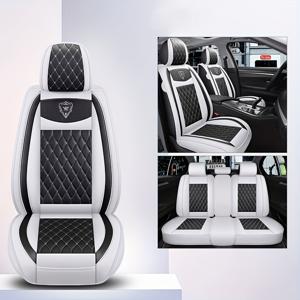 TEMU 5-인승 & SUV 헤비듀티 PU 카시트 커버 - 풀 인클로즈드 올시즌, 쿠션형 5인승 차량용 시트 (세단, 트럭 호환)