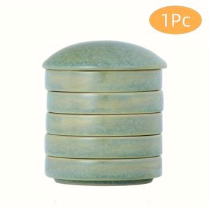 TEMU 1개 세라믹 페인트 팔레트 - 뚜껑이 있는 다층 팔레트, 수채화·유화·서예용 스택 가능 레이어 - 비공극성 쉬운 청소 표면, 보석 정리판 - 예술가 및 취미 활동가를 위한 이상적인 선물, 내구성 강한 세라믹 제작, 우아한 디자인의 그림 도장대, 매끄러운 표면