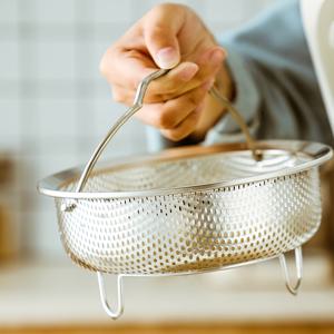 TEMU 밥을 요리하는 SUS304 스테인리스 스틸 찜기. 밥과 육수 사이를 분리하는 두꺼운 찜 랙, 물기를 제거하는 체, 찜 트레이가 함께 제공되어 주방에서 사용하기에 완벽합니다.