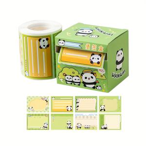 TEMU 팬더와 테마의 귀여운 만화 애완동물 스티커 256개 세트. 다이어리 꾸미기 및 장식에 완벽합니다. 계획 및 사무용으로 적합한 쓰기 가능한 스티커 메모입니다.