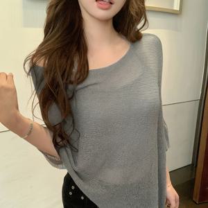 TEMU 빈티지 루즈핏 디자인 숄 가디건, 얇은 오프숄더 민소매 탑에 적합하며, 루즈하고 불규칙한 케이프 스타일로 여성용으로 디자인되었습니다. 캐주얼한 아이템으로 가볍고 봄, 여름, 가을에 완벽합니다.