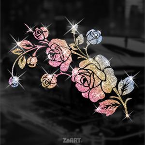 TEMU 1개 ZN ART 글리터 장미 플로럴 비닐 스티커 - 핑크/구리색/블루, 반짝이는 자동차, 트럭, , 노트북, 창문, 거울 장식 - 쉽게 붙이고 떼기, 잔여물 없음 - 우아한 차량 & 기기 액세서리, 반짝이 질감, 무잔여 접착