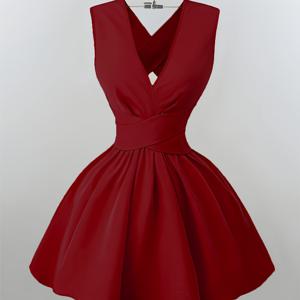 TEMU 여성 솔리드 컬러 V넥 민소매 A라인 엘레강트 드레스, 해변, 파티, 뮤직 페스티벌에 적합한 다용도 디자인.