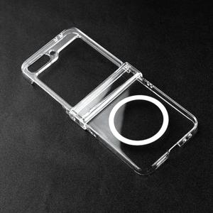 TEMU 삼성 갤럭시 Z 플립3, 갤럭시 Z 플립4, 갤럭시 Z 플립5, 갤럭시 Z 플립6, 갤럭시 Z 플립7 호환 PC 고투명 자석 접이식 폰 케이스 - 풀 보호 안티드롭 디자인