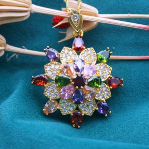TEMU 1개 스타일리시 멀티컬러 합성 지르코늄 펜던트 목걸이 | 레드, 그린, 블루, 핑크 색상의 빈티지 스노우 플라워 디자인 | 생생한 스톤 | 결혼식, 발렌타인데이, 크리스마스 선물로 이상적, 십 대를 위한