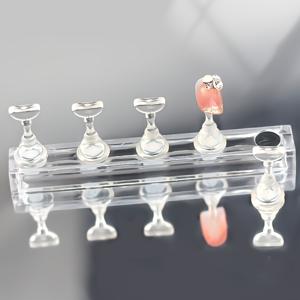 TEMU 아크릴 네일 아트 디스플레이 스탠드 매그네틱 베이스 - 매니큐어 연습용 체스보드 디자인, 6가지 컬러 네일 팁 포함, 네일 테크니션 및 아티스트를 위한 완벽한 선택, 네일 액세서리, 내구성 있는 구조