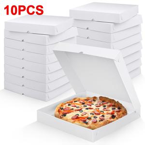 TEMU 10개입 12x12x2인치 얇은 화이트 피자 박스 - 일회용 플립탑 식품 안전 카드보드 파이, 홈메이드 피자·도넛·패스트리용 - 홈 베이킹 및 상업용 완벽한 디자인, 내구성 강한 구조의 홈메이드 베이킹용 피자 박스