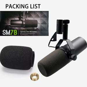 TEMU SM7B 스튜디오 마이크 - XLR 다이내믹 마이크, 팝 필터 포함, 헤비듀티 금속 제작, 플러그 앤 플레이, 스트리밍, 팟캐스팅, 녹음, 노래방, 게이밍용 - PC 호환 (블랙)