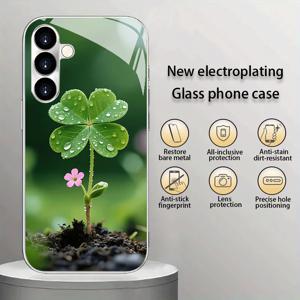 TEMU 이 제품은 신선한 네잎 클로버 디자인과 물방울이 있는 고품질 강화 유리 폰 케이스로, 가벼운 질감을 특징으로 하며, 먼지 방지 및 충격 방지 기능이 있어 지문 방지 및 스크래치 방지 기능이 있습니다. 비즈니스 보호를 위한 럭셔리 터치를 선사하는 선물로 추천됩니다. 삼성 S20/S21/S22/S23/S24/S25 울트라 시리즈에 적합합니다