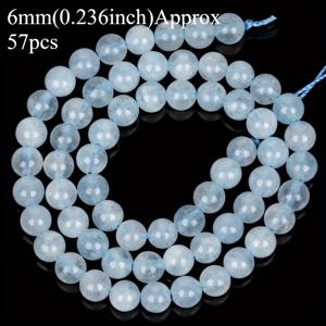TEMU 36/45/57개 천연 A+ 라이트 아쿠아마린 스톤 라운드 비즈 | LOMUINE 브랜드, 주얼리 제작, 팔찌 및 목걸이 장식에 이상적