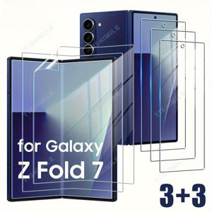 TEMU [SAMIDANN] 3+3 3pcs 유연한 TPU 필름 + 3 강화 유리 스크린 보호기, 갤럭시 Z Fold 7 호환, 스크래치 방지 무기포 HD 클리어, 휴대폰 스크린 보호기, 스마트폰 디스플레이 커버, 무기포 적용, 스크래치 방지 층, 내충격 소재, 부드러운 터치 표면, 강화 유리 보호기, 멀티팩 보호기, 모바일 기기 관리, 가젯 보호기