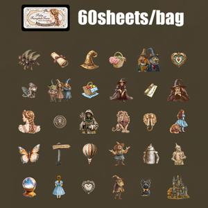 TEMU 60장 박스 동화 미니어처 스티커북 - 미니어처 집, 캐릭터 & 동화 장면 - 스크랩북, 저널링, 생일 파티 장식용 마법의 글쓰기 용지 - 동화 수집가, 생일 선물에 적합 (박스 스타일 포장) - 성인 및 청소년에게 이상적 - 미니어처 동화 캐릭터 & 장면 - 플래너 & 문구류 장식에 완벽|편지지