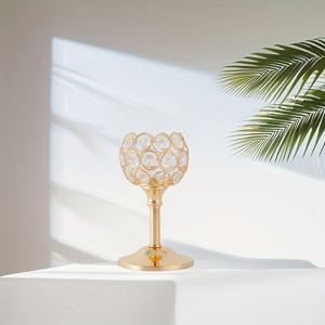 TEMU 미니 캔들스탠드 - 우아한 스탠딩 메탈 홀더, 광택 처리된 미니어처 테이블 조명 센터피스 - 웨딩, 디너, 홈 & 호텔 장식용 캔들스틱 오너먼트, 캔들라브라 - 웨딩, 연회, 특별 이벤트에 적합