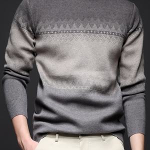 TEMU 남성용 겨울 따뜻한 두꺼운 스웨터 - 자카드 풀오버, 야외 활동에 적합 - 겨울 봄 가을 캐주얼 라운드넥 스웨터, 일상복, 훈련, 낚시용