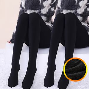 TEMU 1팩/2팩 틴 블랙 레깅스, 봄 가을 아우터웨어 - 안감 발목 얇은 라이너 팬티스타킹, 가을 겨울용, 청소년용