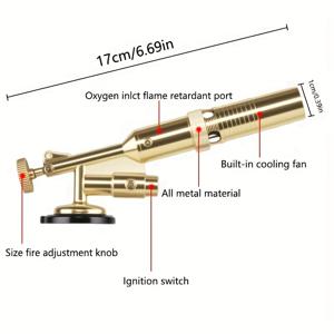 TEMU 고온 1300°C 휴대용 프로판 토치 라이터 - 조절 가능한 노즐, 부탄/프로판 실린더 호환, 바비큐, 용접, 납땜, 주얼리 제작용 캔 어댑터 및 리필 포함