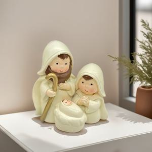 TEMU 1개 수집용 피규어 - 마리아, 요셉, 크리스마스, 부활절, 추수감사절을 위한 레진 피규어가 있는 빈티지 크리스마스 성탄 장면 | 아트 데코 스타일, 집, 방 또는 선물에 적합, 크리스마스 장식, 크리스마스에 최고