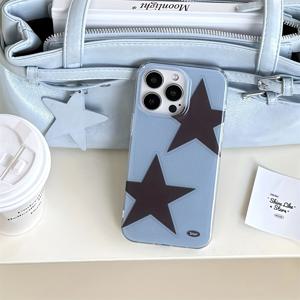 TEMU 라이트 IND | 격자 무늬 컬러 블록 별 | 큰 구멍 이중 레이어 | 절친 선물 스타일 | 라이트 IND 아이폰 11 12 13 17 Pro Max에 적합