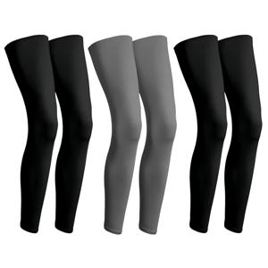 TEMU 남녀공용 풀 레그 압박 슬리브 3쌍 - 허벅지, 종아리, 정강이 덮개 기능 (열 바지) - 블랙/그레이/화이트 - 달리기, 사이클링, 농구, 축구 훈련을 위한 혈액 순환 및 보온 강화