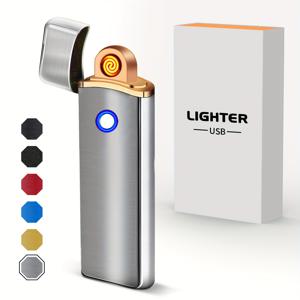 TEMU USB 충전식 전자 라이터 - 방풍, 불꽃 없는 플라즈마 점화, 휴대용 소형, 리튬 폴리머 배터리, 마그네슘 막대/ 불필요, 캠핑, 야외 생존, 여행 및 선물용으로 적합