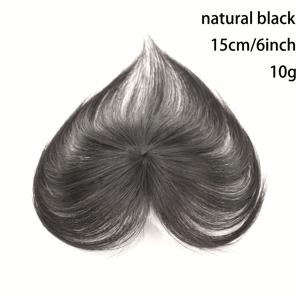 TEMU 360° 3D 인모 톱피 | 여성용 경량 컴팩트 숏 헤어피스, 6x6cm 레이스, 헤어.