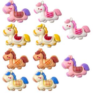 TEMU 10개 미니 말 레진 공예 | 귀여운 만화 말 디자인, 주얼리 제작, 헤어 클립, 휴대폰 케이스, 키체인 및 장식용