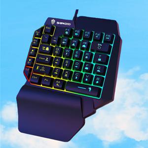 TEMU RGB 조명, 얇은 필름 디자인, 인체공학적 구조로 지속적인 사용에 피로를 줄이는 35키 게이밍 키보드