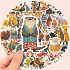 TEMU 55개 만화 동물 의류 스티커 |, 자가 접착 비닐, 무광 마감, 컴퓨터, 휴대폰, 노트북, 물병, 헬멧, 기타, 여행 가방에 적합