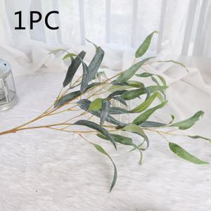 TEMU 인조 유칼립투스 잎 줄기 1개, 봄과 여름 결혼식 행사 및 가정용 테이블 장식에 완벽합니다.