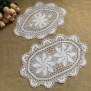 TEMU 2pcs 손으로 만든 타원형 테이블 매트 장식 매트