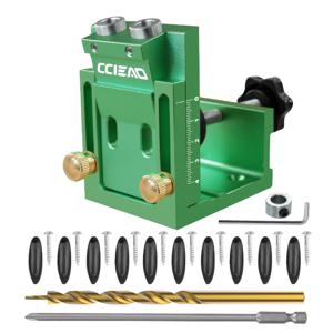 TEMU 목공용 조절식 포켓 홀 지그 키트 (다우엘 홀 시스템, 목재 조인트 가이드, 각도 도구, 목공 로케이터 포함)