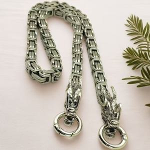 TEMU 빈티지 드래곤 헤드 스테인리스 스틸 체인 - 실내/외부 홈 데코 액센트