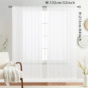 TEMU 2개 세트 소프트 화이트 커튼 - 투명 창문 드레이프, 로드 포켓 디자인 (거실/침실/주방/욕실용) - 반투명 빛 차단 프라이버시 커튼 - 쉬운 설치 및 청소, 모던 홈 데코 패션, 파티오 도어 커튼, 클래식 스타일